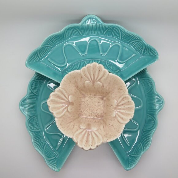 Vintage Ceramic Serving Bowl Nesting Trays CAL USA L40 485 CA Pottery Chip & Dip - Picture 16 of 16